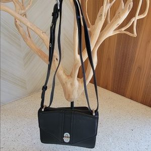 Black leather Rebecca Minkoff cross body bag